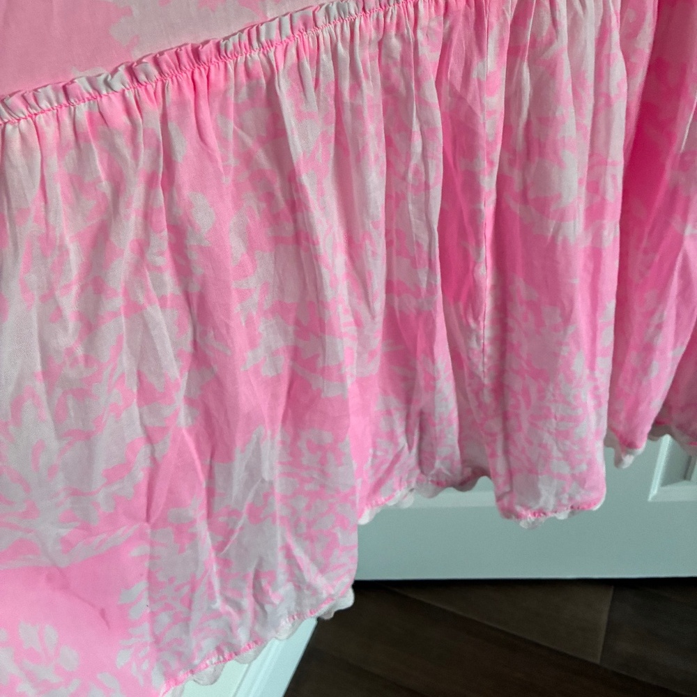 Juliet Dunn pink and white cotton vneck maxi dress - Picture 4 of 16
